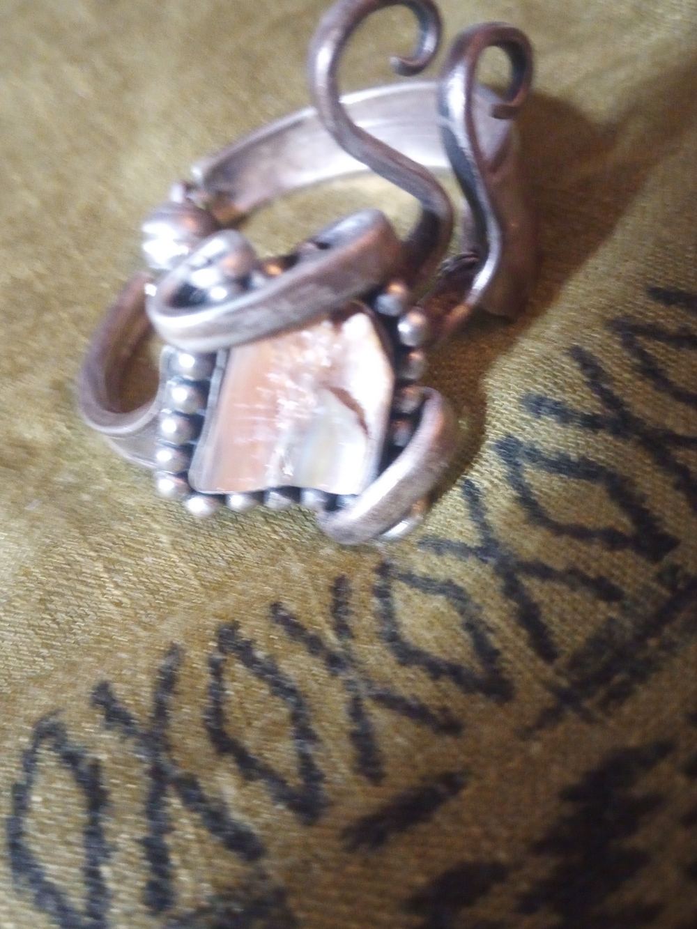 Sterling Silver Abalone Shell Cutlery Bracelet- UNISEX